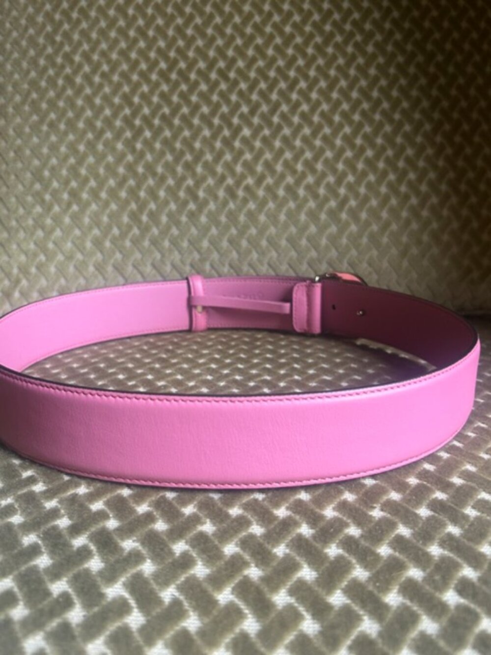 GUCCI Pretty Pink 100% Leather Interlocking G Buckle Belt - Picture 13 of 16